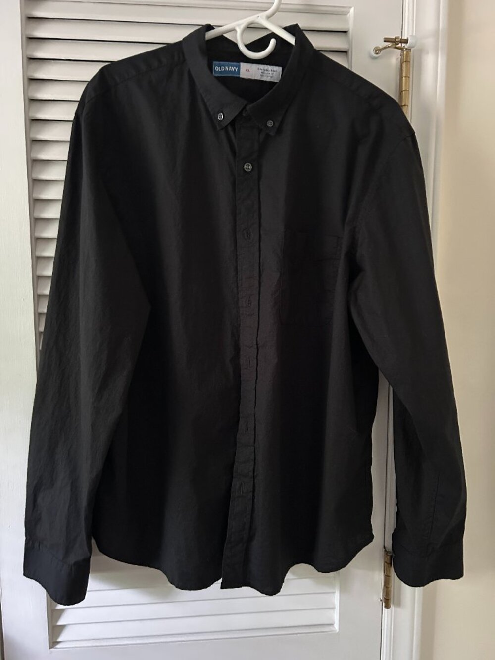 Black mens button down shirt
